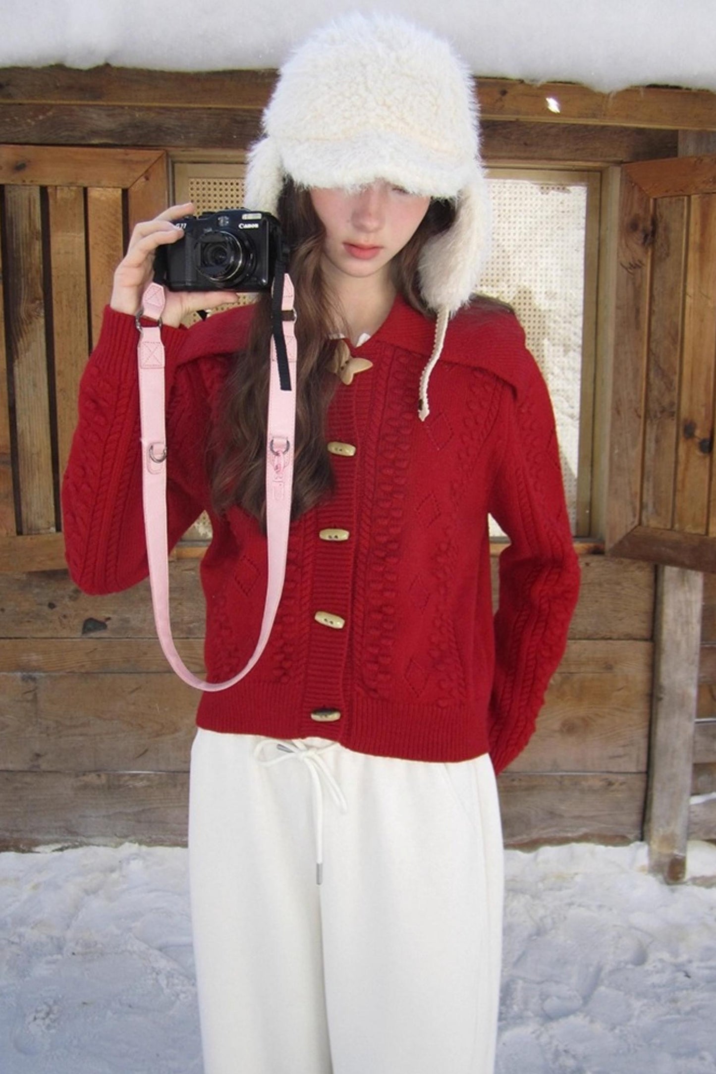 Winter Gingerbread Knitted Cardigan Set-Up