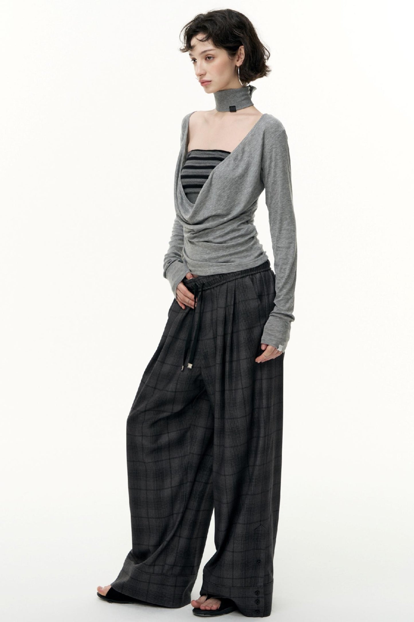 Fantasy Lyocell Collar Long-Sleeved T-Shirt