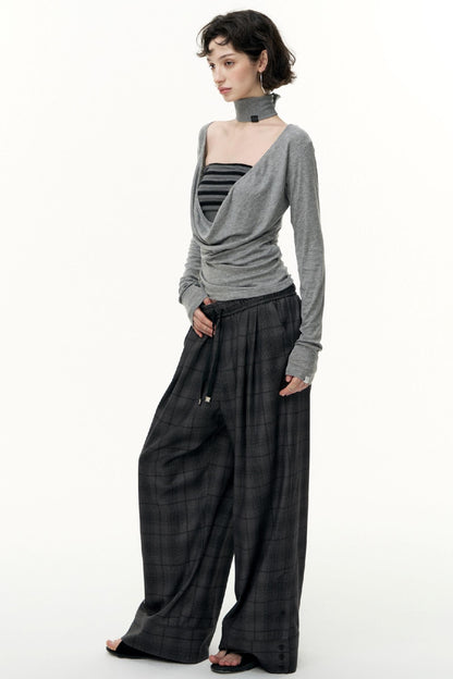 Fantasy Lyocell Collar Long-Sleeved T-Shirt