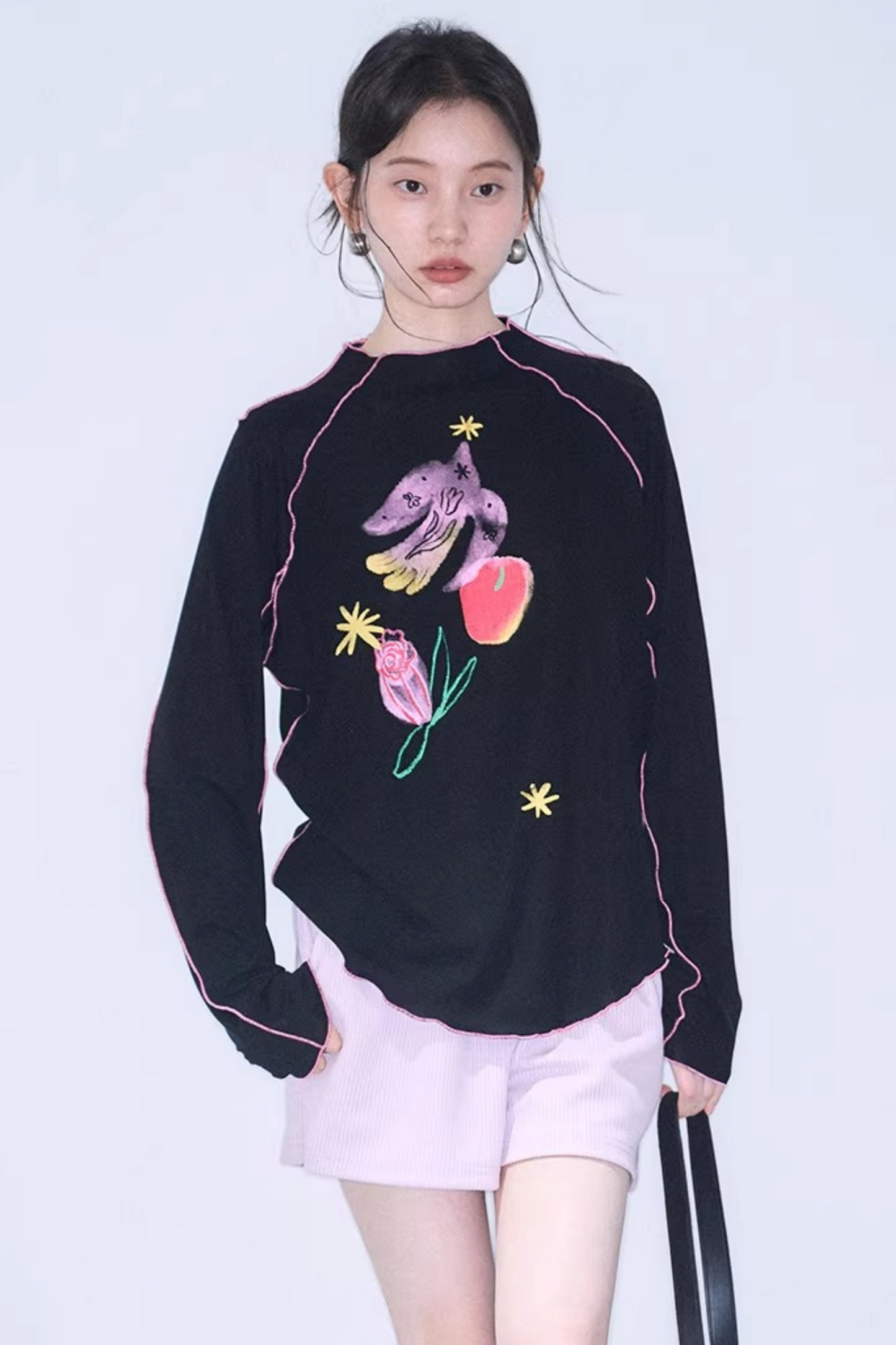 Tencel-Bluse mit Poesie-Print