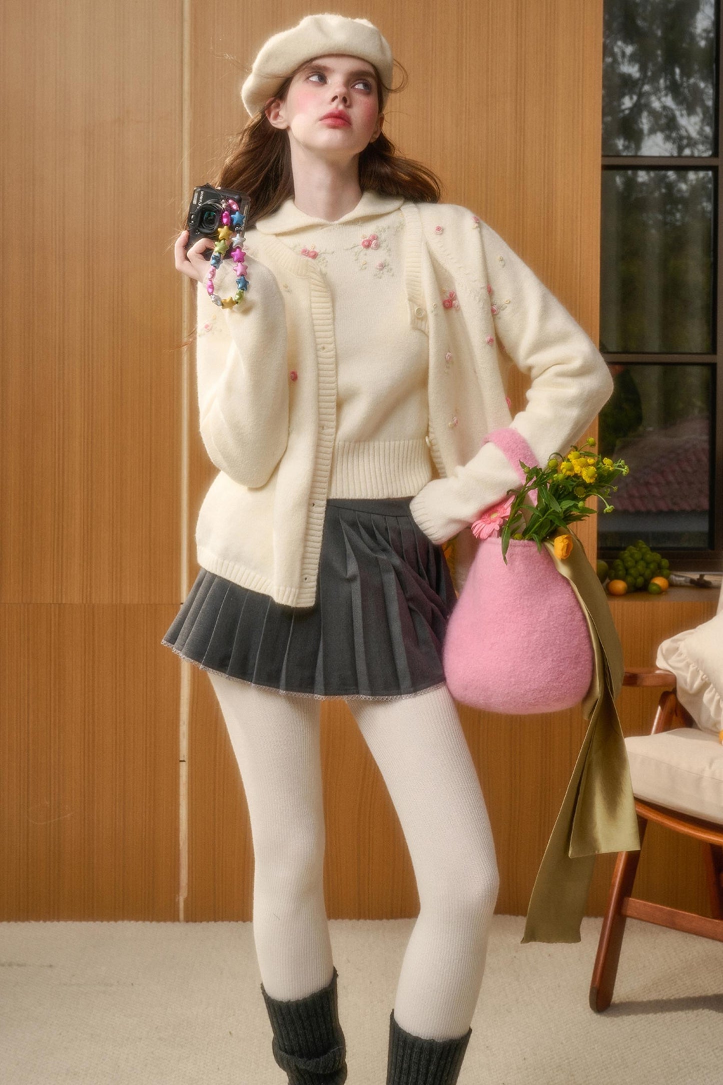 Handmade Wool Doll Collar Top