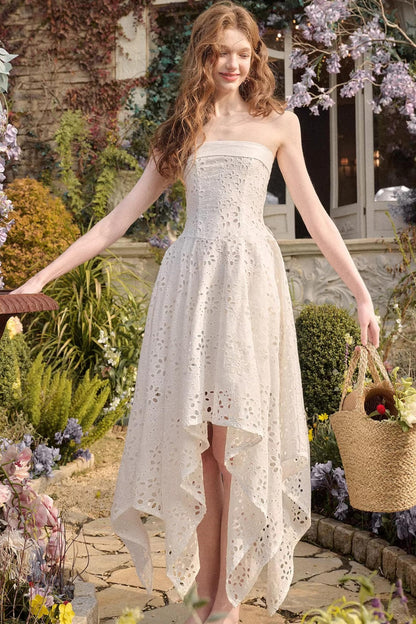 Milky Way Asymmetrical White Dress