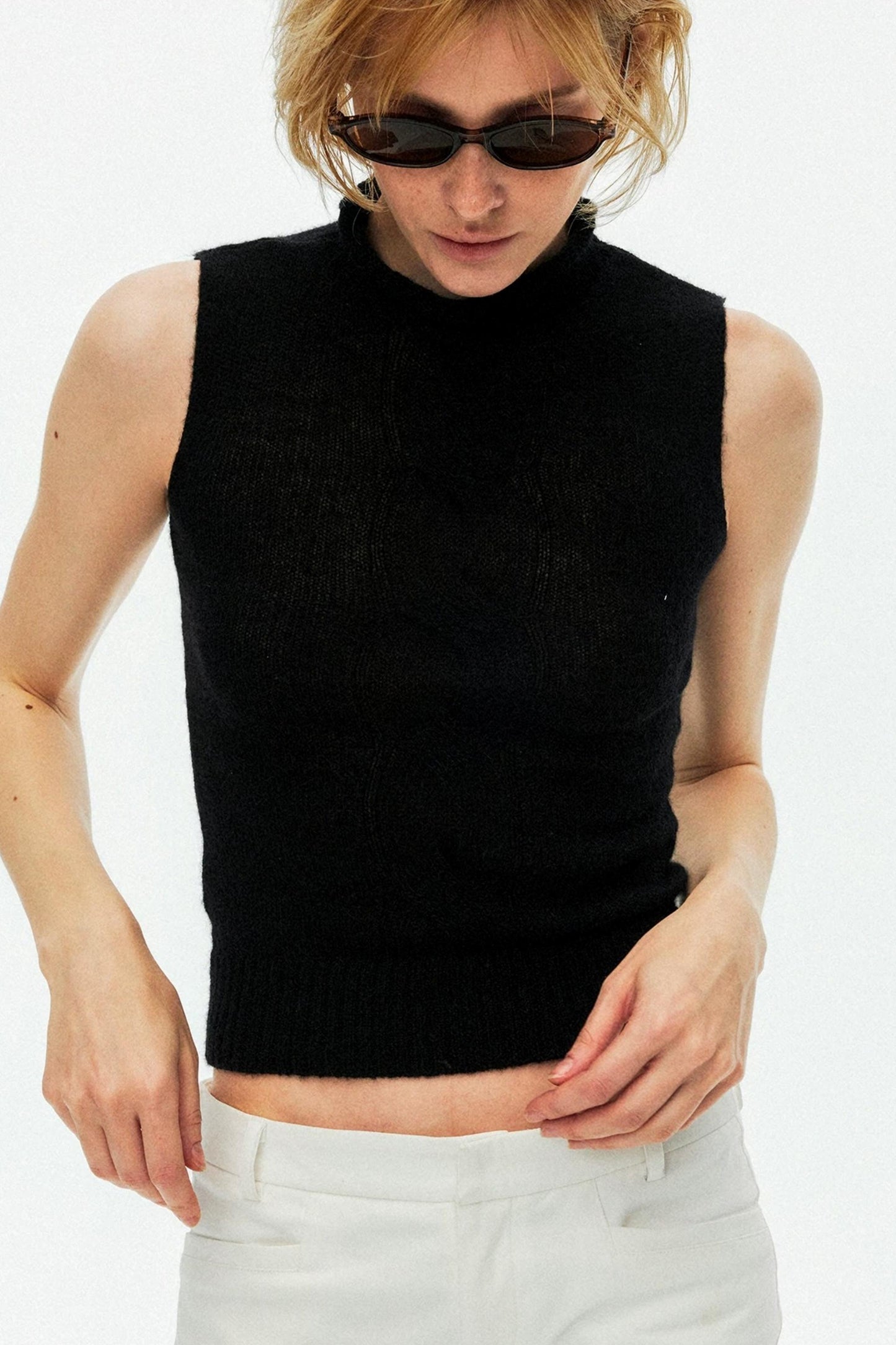 Multi-Color Mohair Knitted Vest
