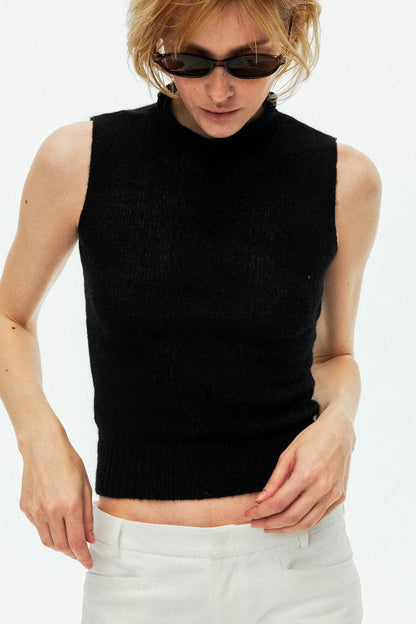 Multi-Color Mohair Knitted Vest