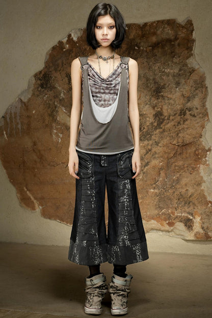 Asymmetrical Retro Sleeveless Vest