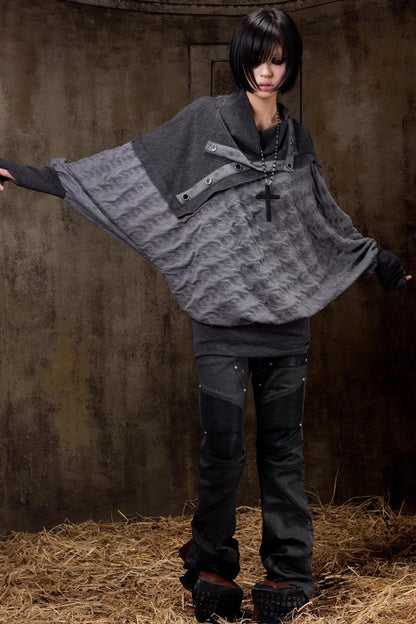 Turtleneck Batwing Sleeve Knit Top