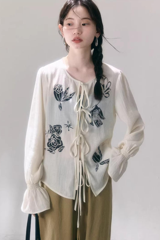 Bird and Rose Linen Blouse