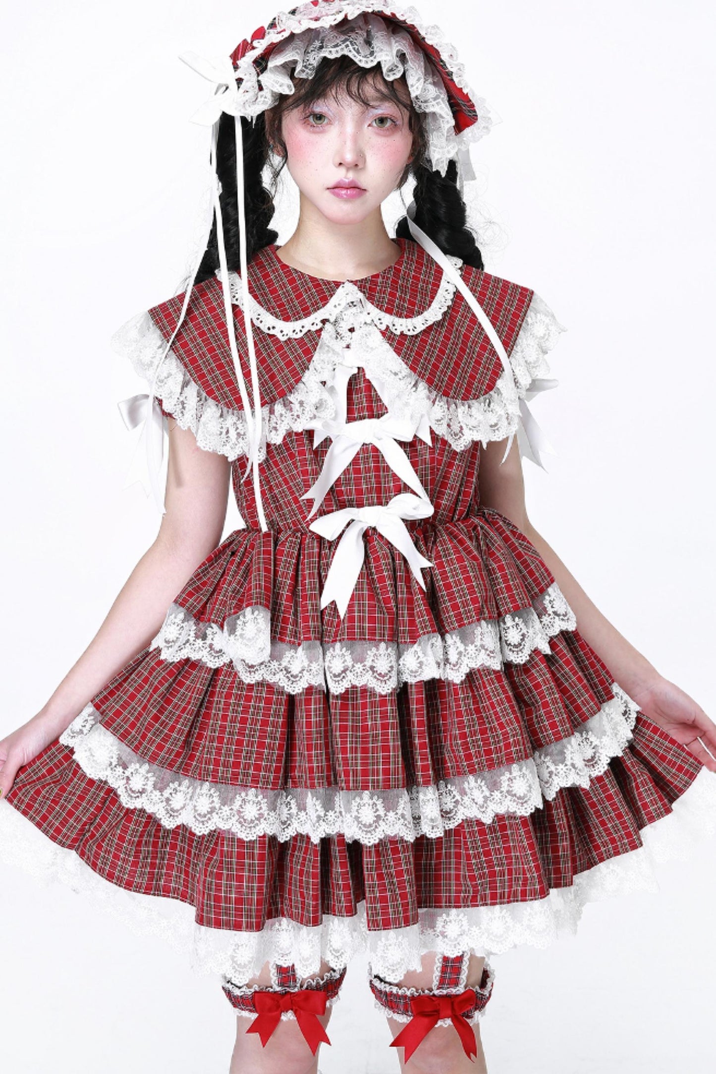 Lolita Style Red Check Dress