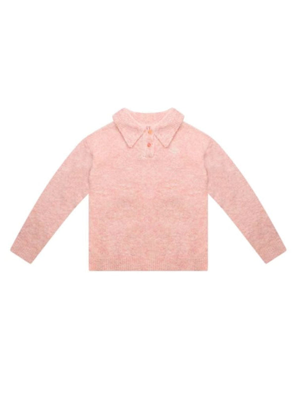 Polo neck top knitted sweater