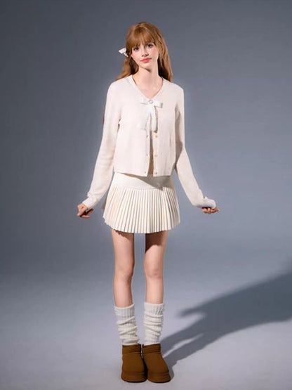 Knitted cardigan sweater camisole undershirt two-piece suit