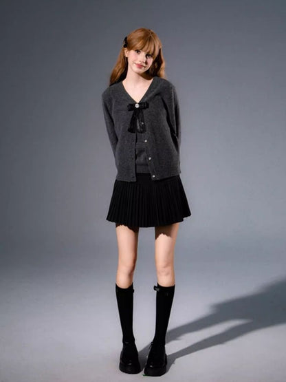 Knitted cardigan sweater camisole undershirt two-piece suit