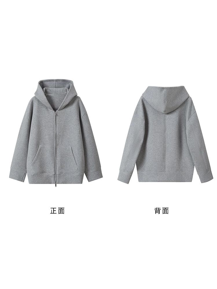 Zipper Hooded Sweatshirt Coat