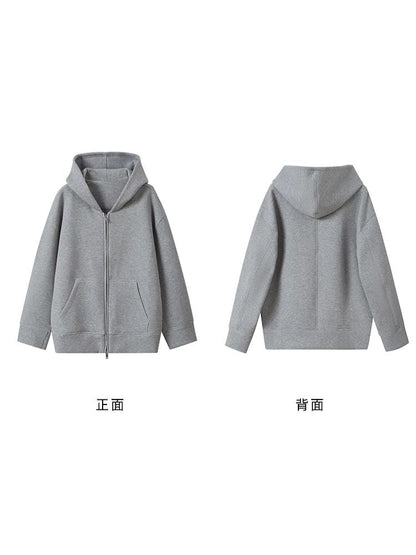 Zipper Hooded Sweatshirt Coat