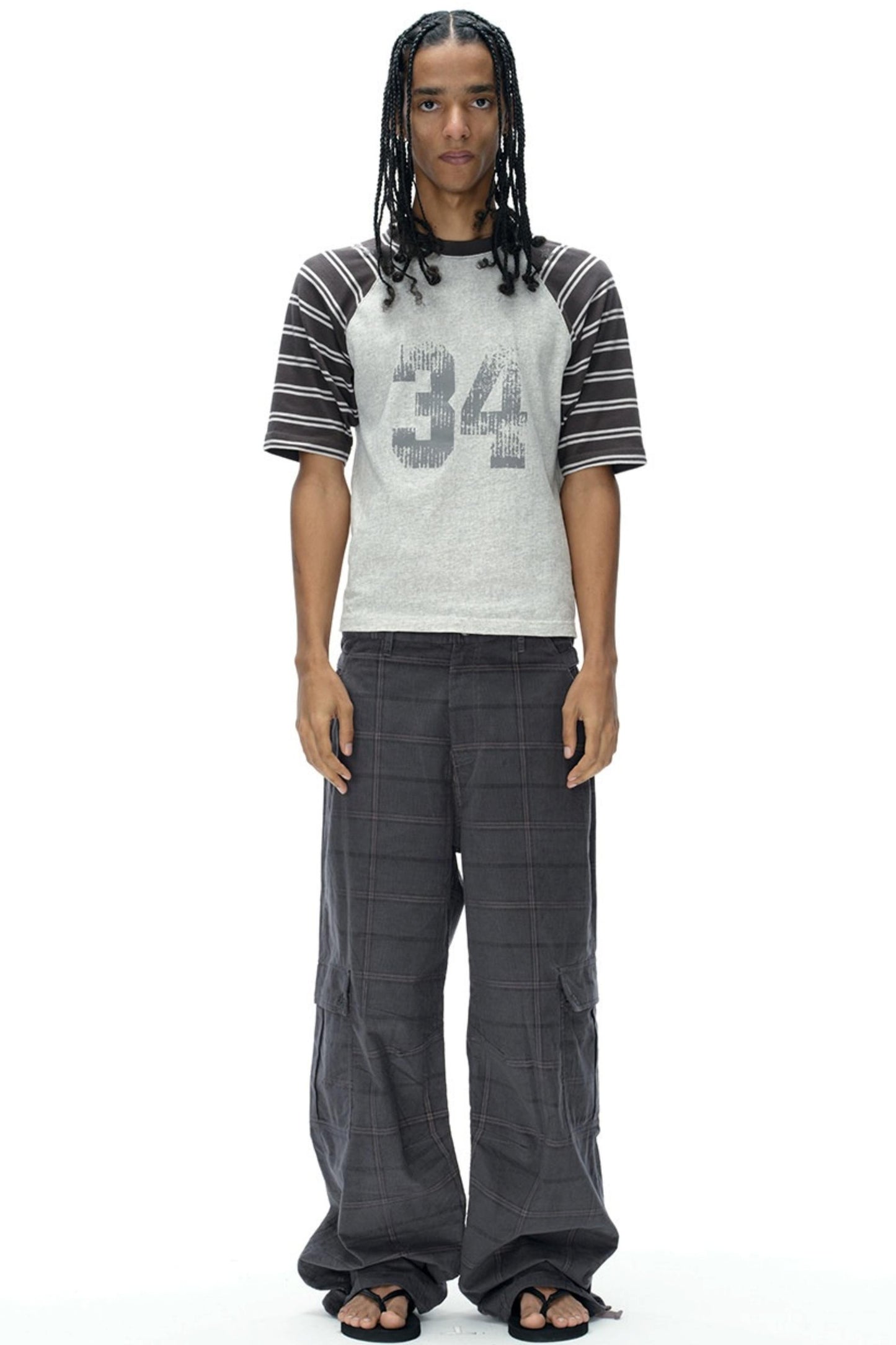 Exitmode Retro Two-Tone Plaid Cargo Pants