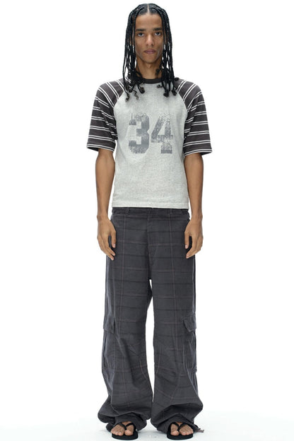 Exitmode Retro Two-Tone Plaid Cargo Pants