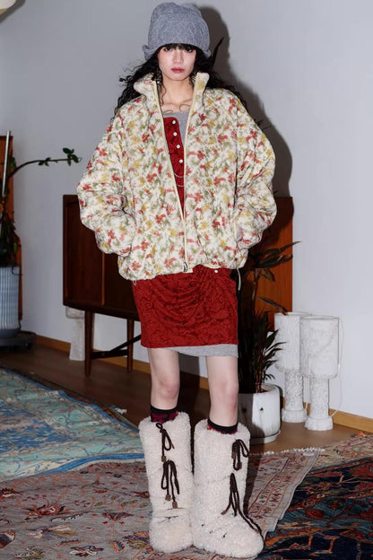 Retro Paisley Sweater Skirt Set-Up