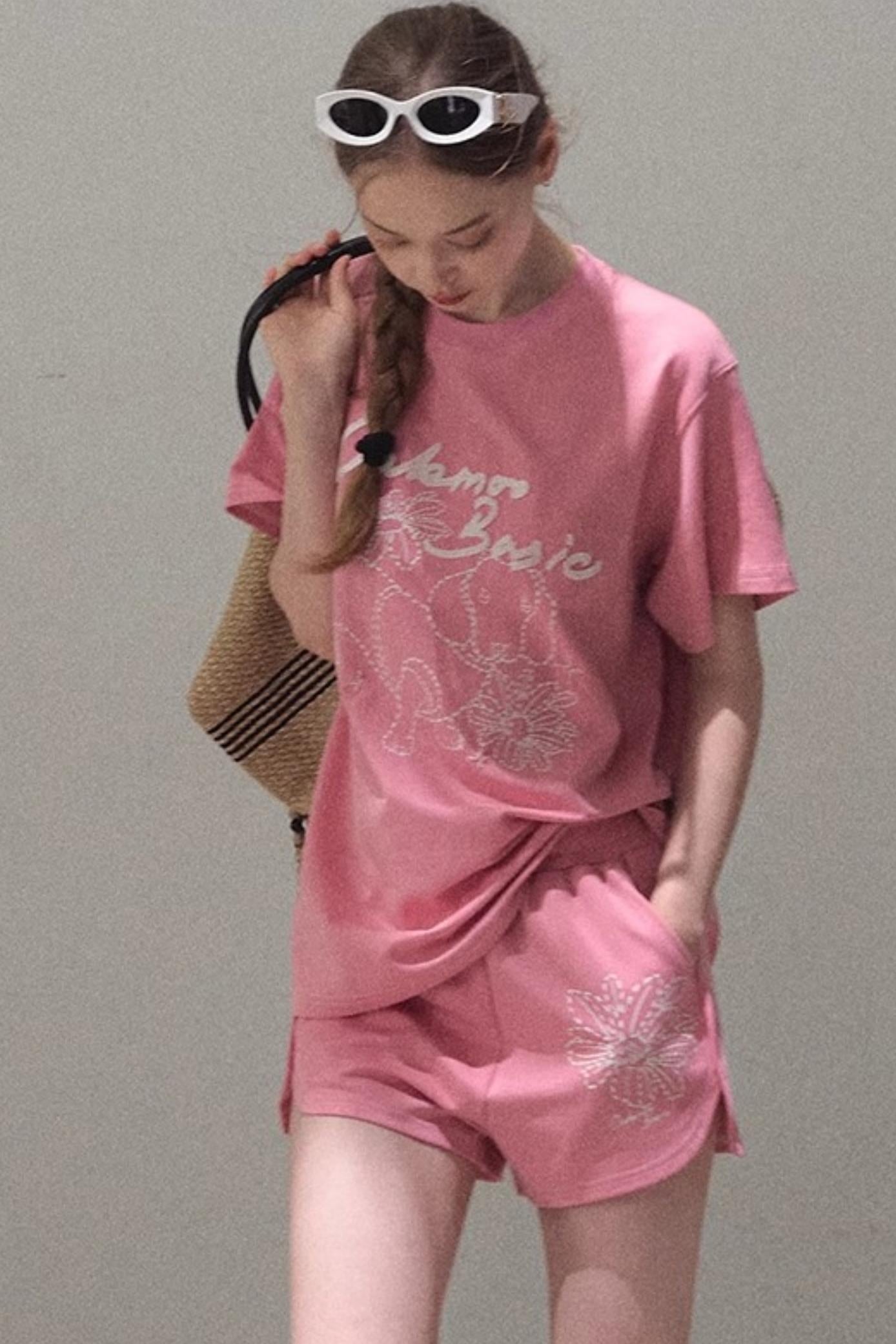 Puppy Cotton Tee & Shorts Set-Up