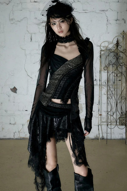 Baroque Velvet Lace Skirt