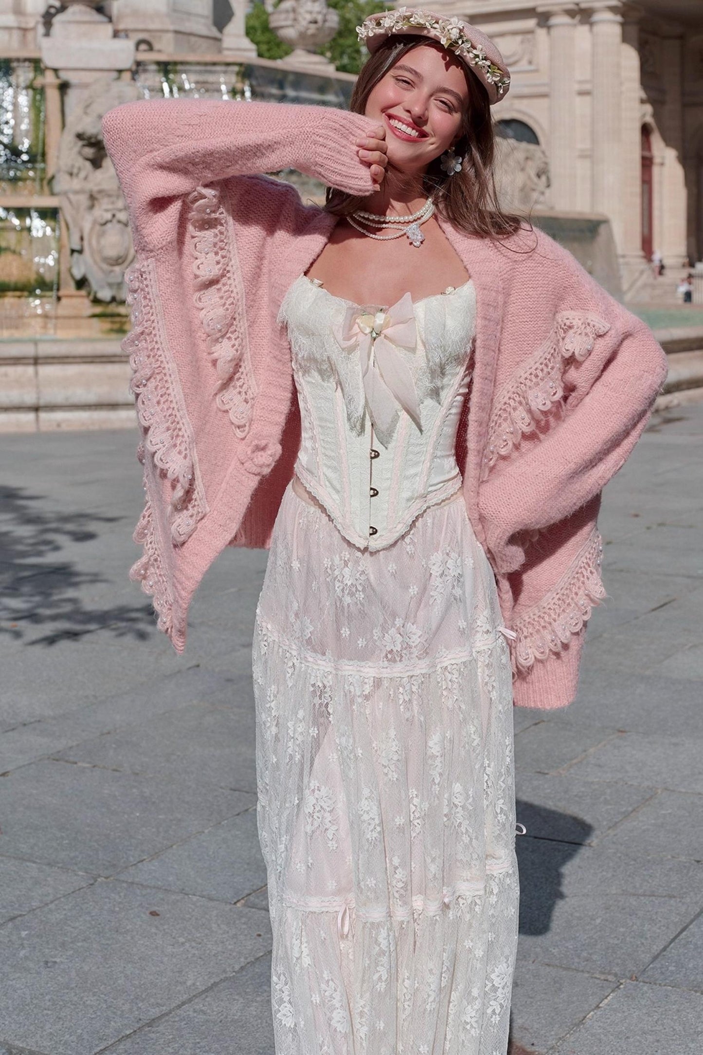 Morning Dew Lace Skirt Set-Up