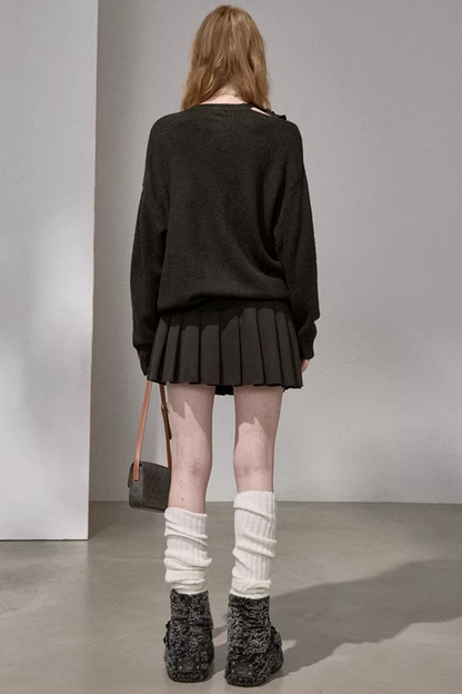 Knitted Plaid Sweater Set-Up