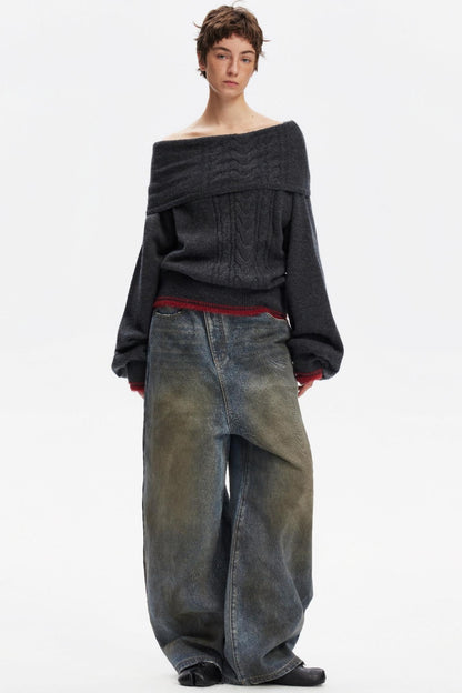 Vintage Distressed Denim Pants