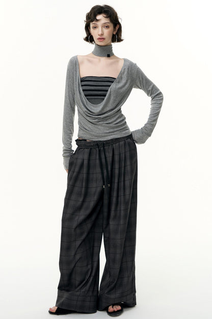 Fantasy Lyocell Collar Long-Sleeved T-Shirt