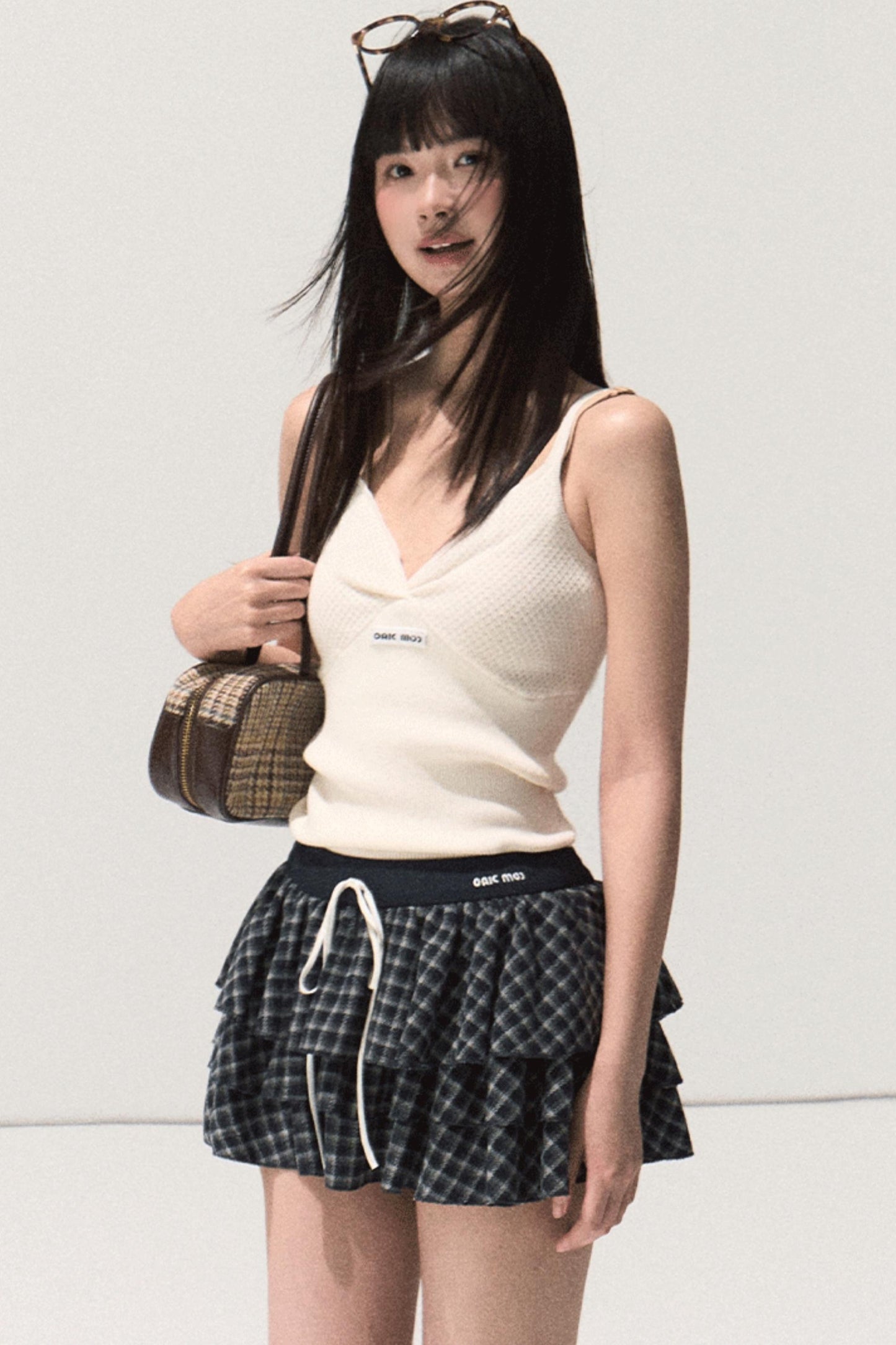 Shrine Plaid Woolen A-Line Skirt