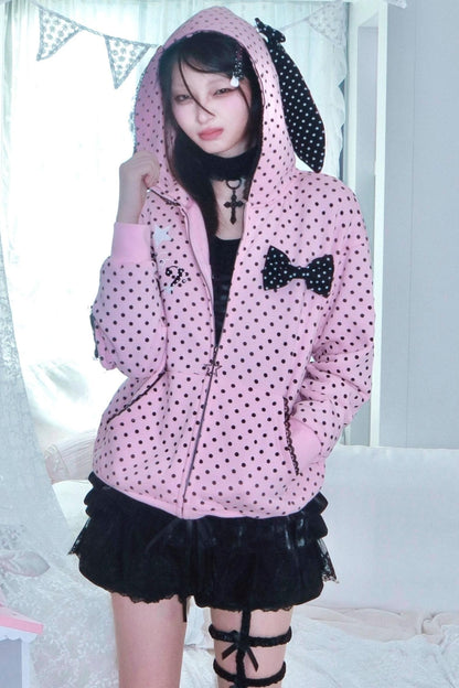 Velvet Polka Dot Sweatshirt