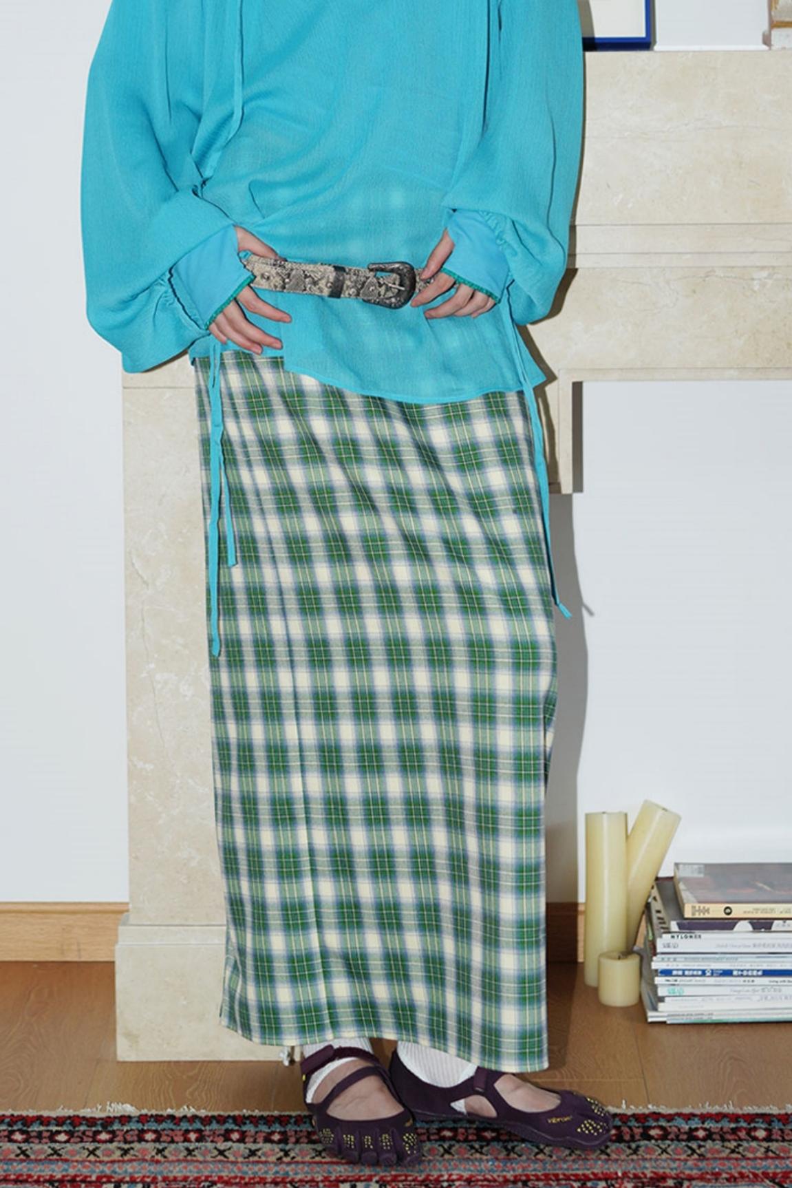 Vintage Long Straight Pleated Skirt