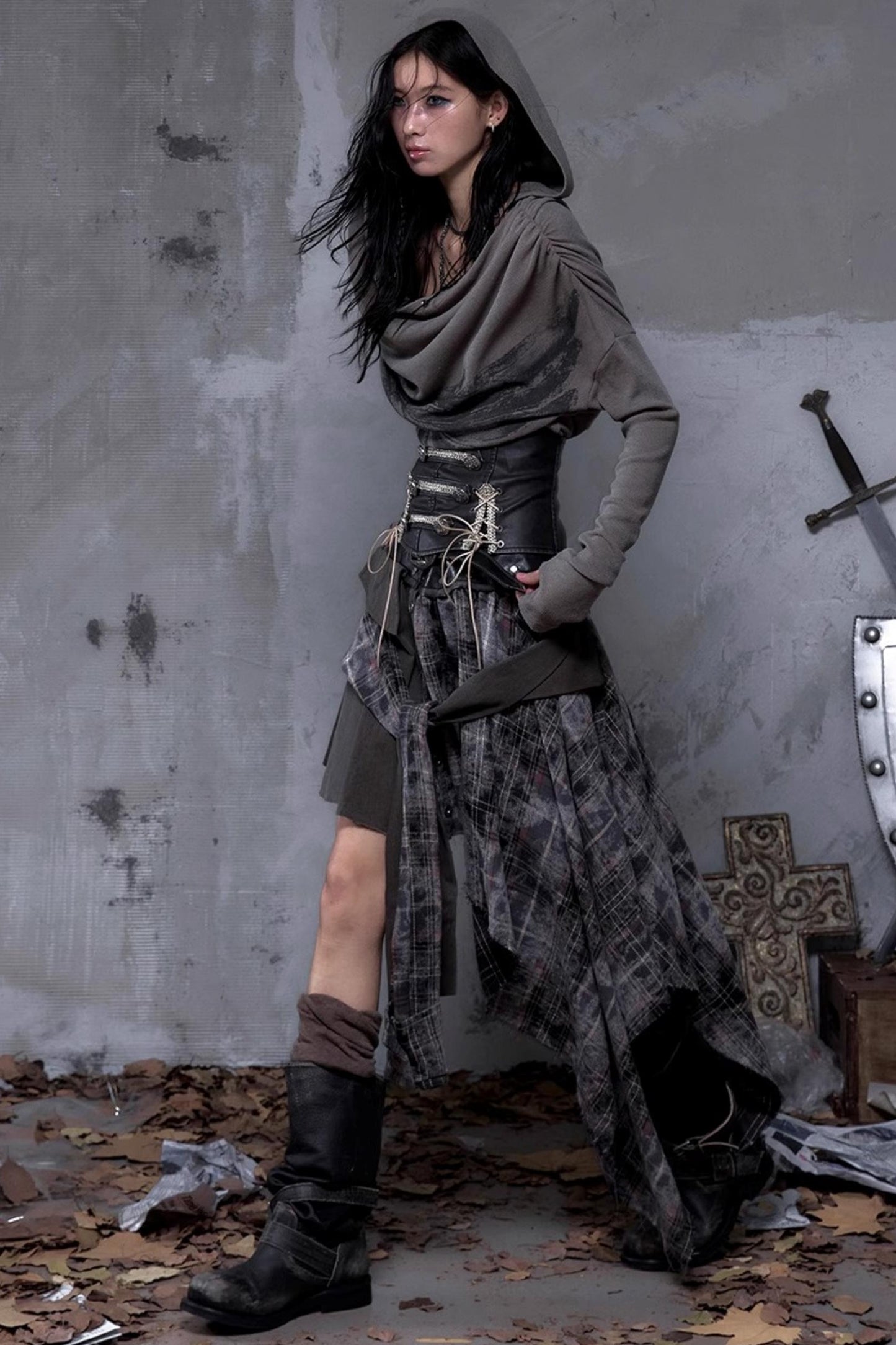 Vintage Punk Plaid Skirt