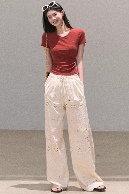 Pure Cotton Embroidered Pants