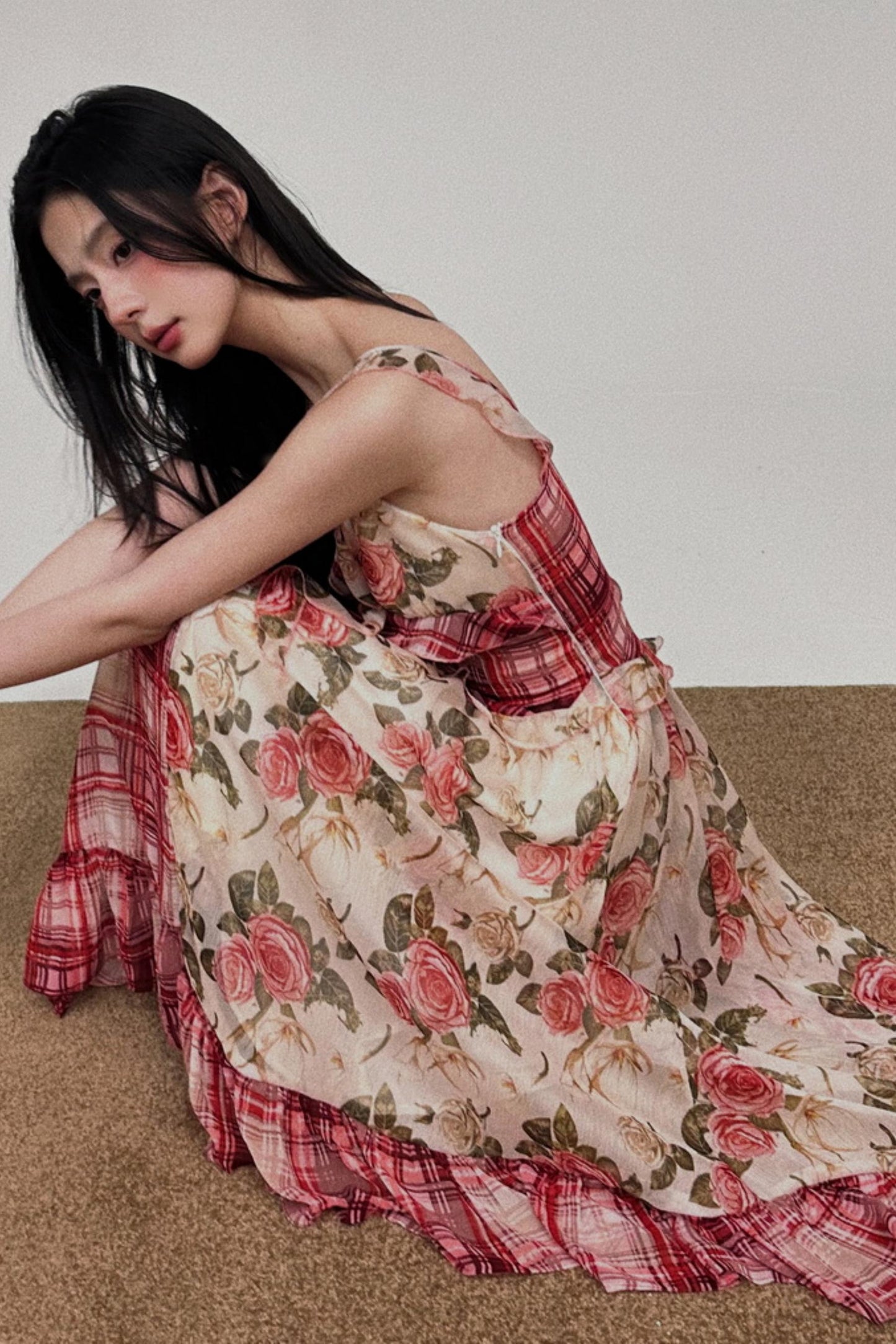 Floral Ruffle Halter Dress