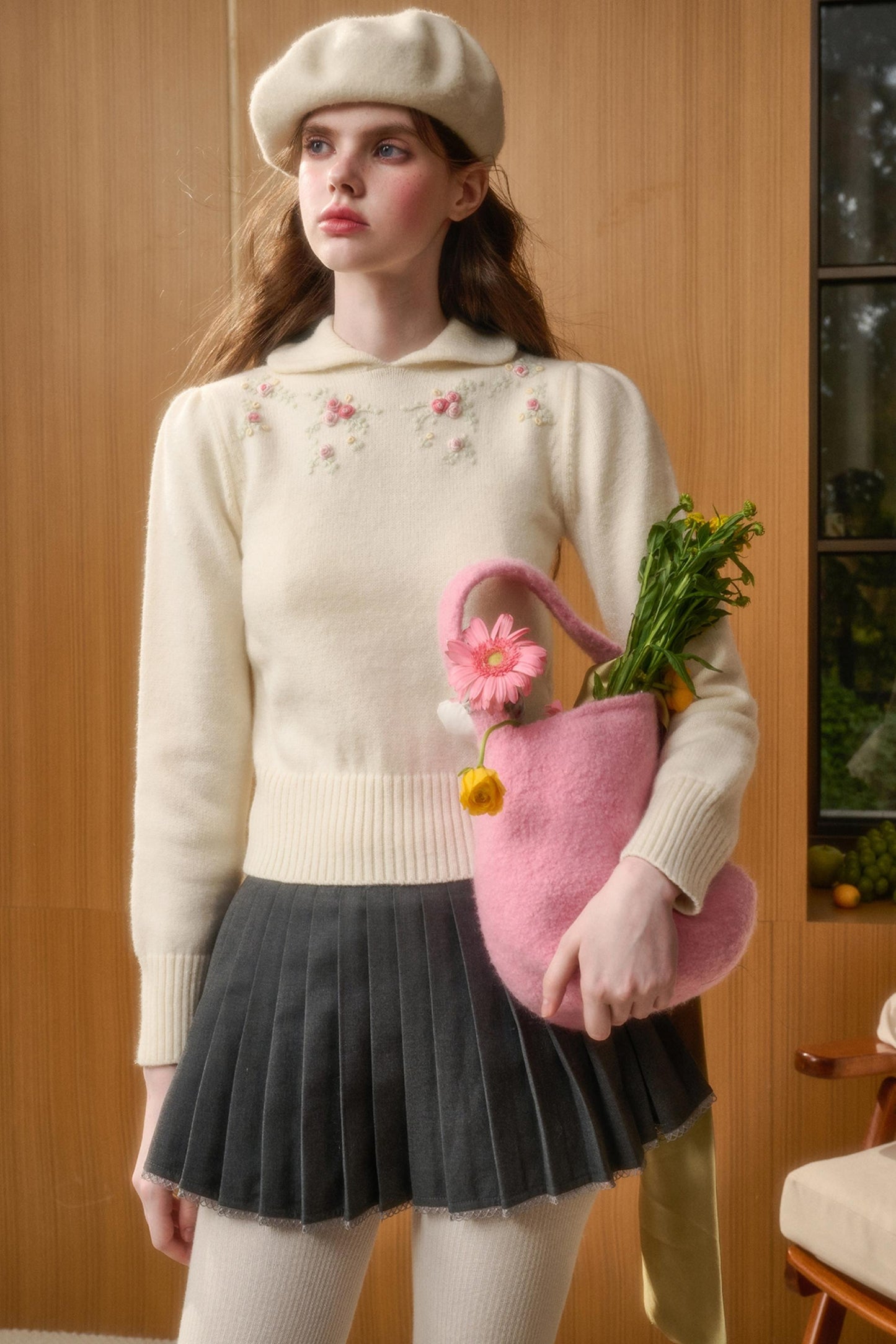 Handmade Wool Doll Collar Top