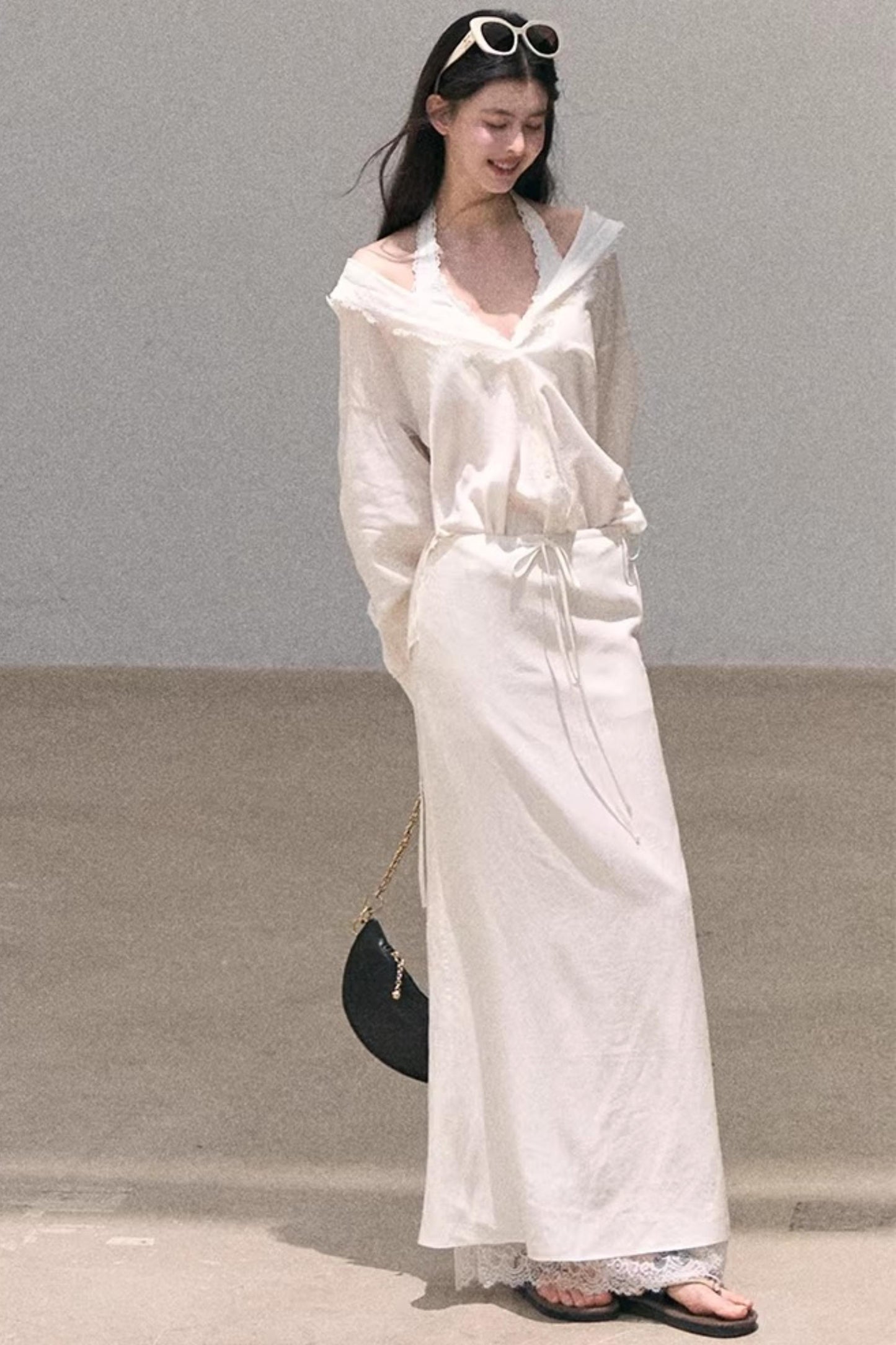 Lace-Trimmed Halter Neck Camisole