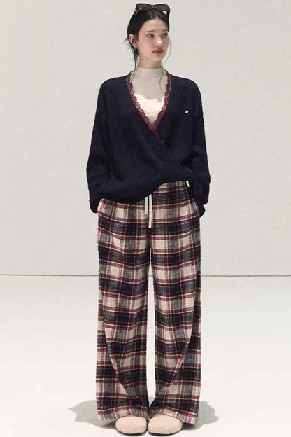 Silk-Gloss Wool Lace Sweater Set-Up
