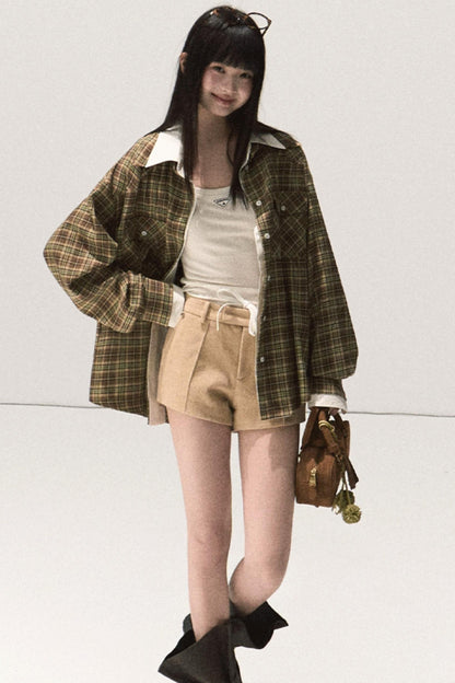 Vintage Striped Texture Two-Piece Shirt