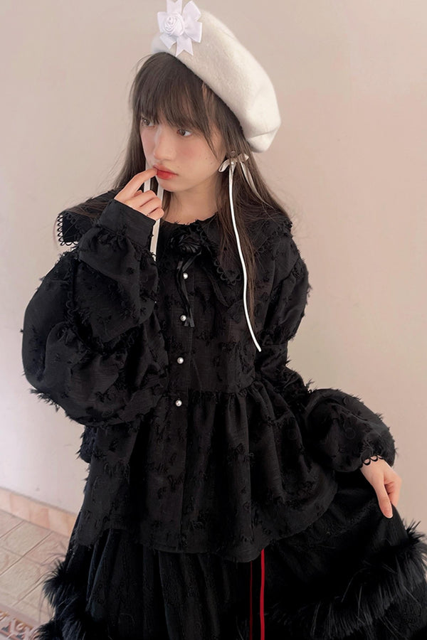 Vintage Lace Puff Sleeve Top