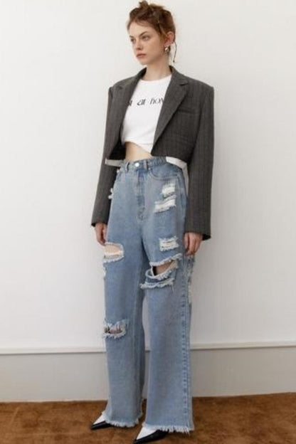 College Chic Striped Blazer Set-Up