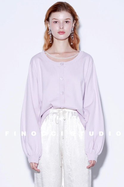 Custom Pearl Silk Cardigan