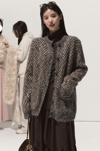 Wool Jacquard Ruffle Skirt