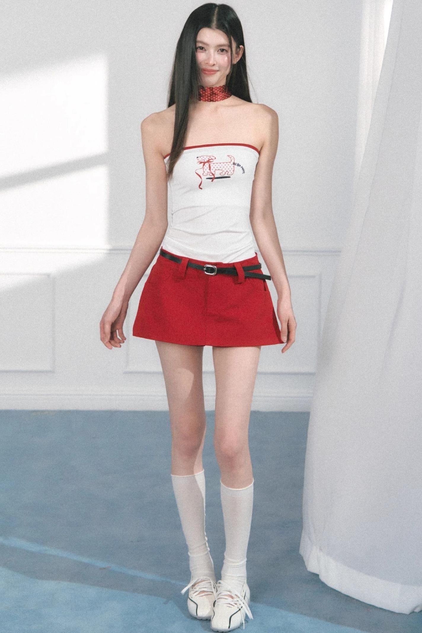 Original Puppy Print Fitted Top