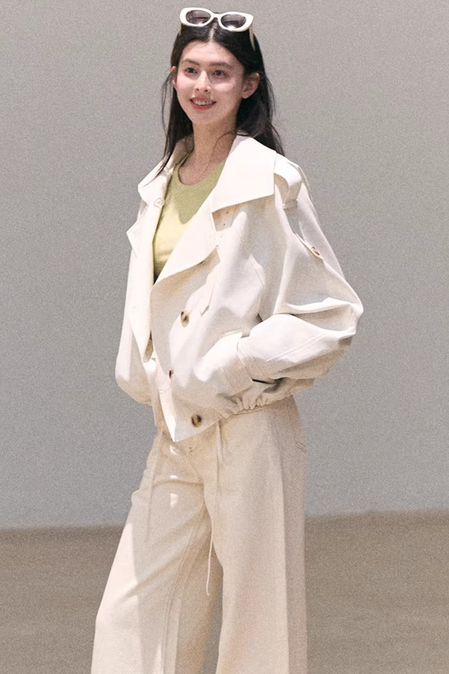 Contrast Embroidered Ruched Top