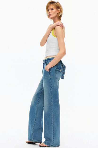 Ribbed Elastic Cotton Tank Top