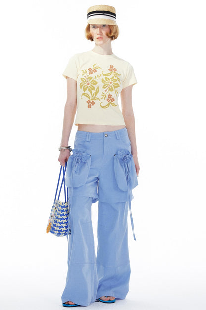 Sky Blue Straight Leg Pants