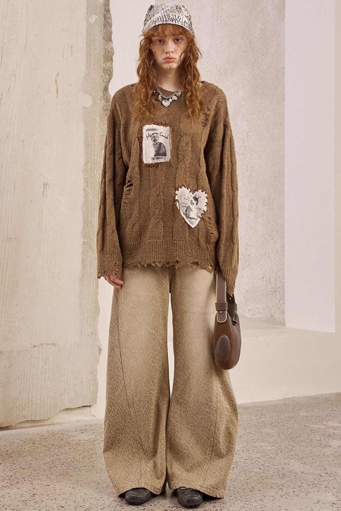 Leopard Print Straight Loose Pants