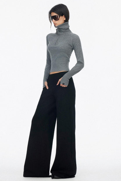 Half-High Collar Knit Top