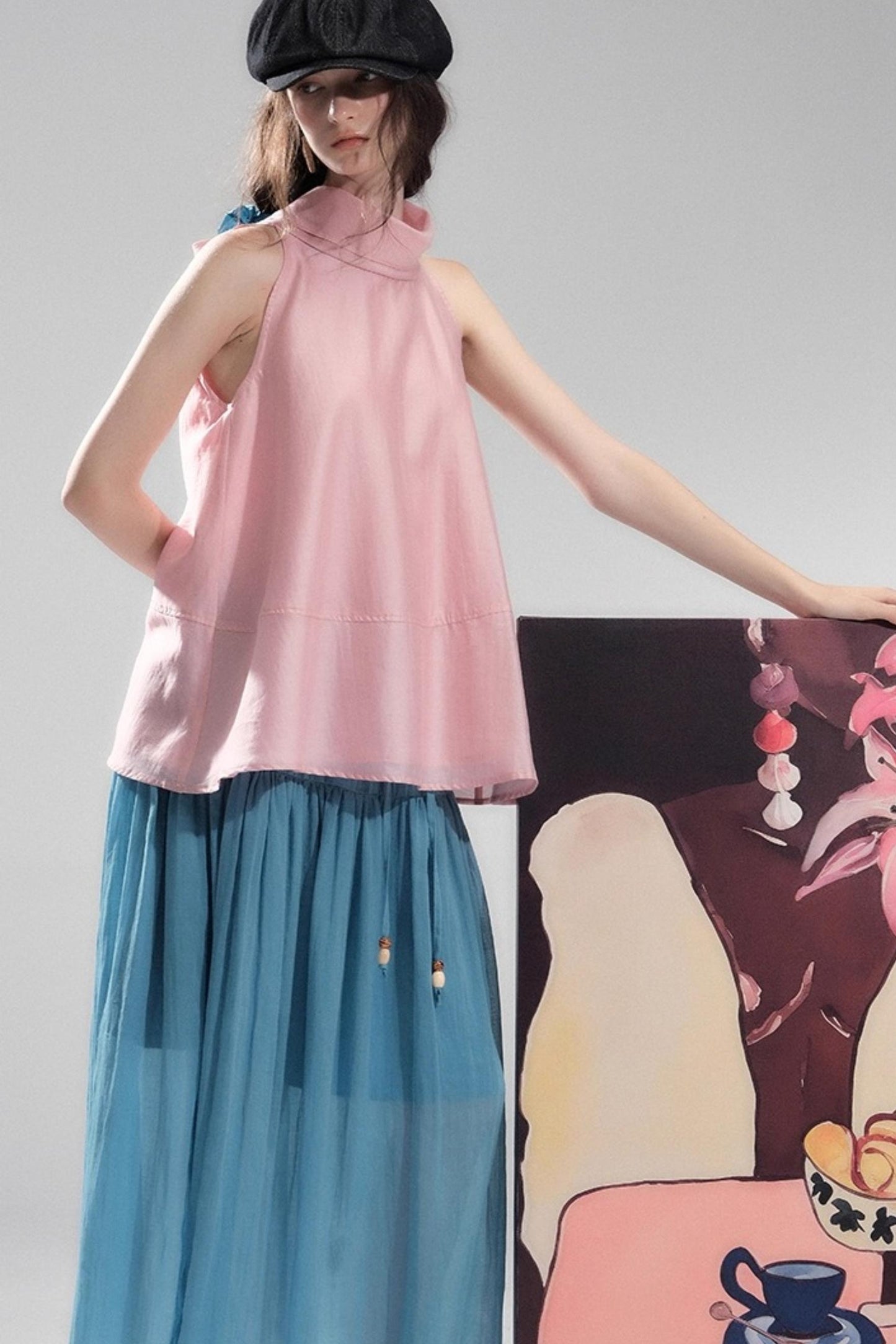 Sea Glass Tencel Ruffle Crop Dress Set-Up