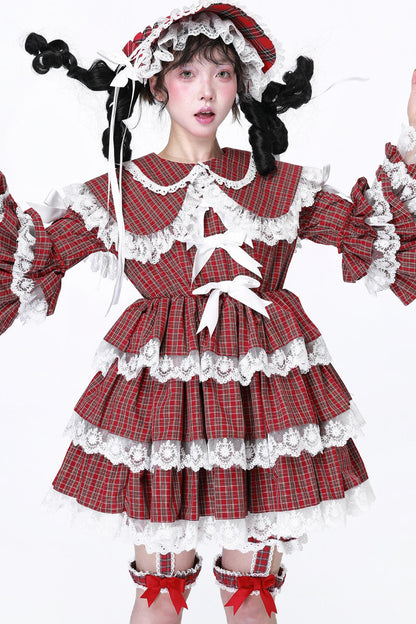 Lolita Style Red Check Dress
