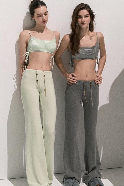 Soft Crew Neck Knitwear Bootcut Trouser Set-Up