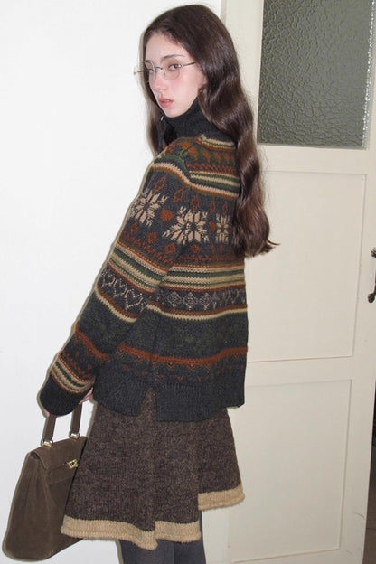 Vintage Wool Fair Isle Sweater Set-Up